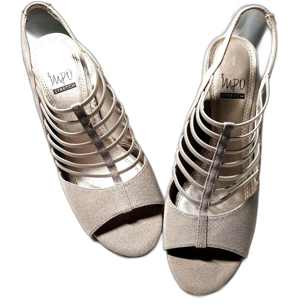 Impo Stretch Women's 8.5M Beige Strappy Sandals With Heels